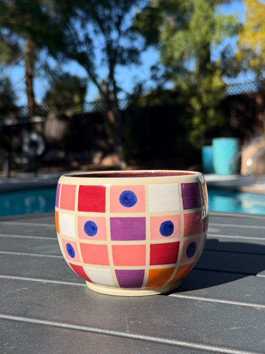 Checkered Fruit Bowl Mug, 2