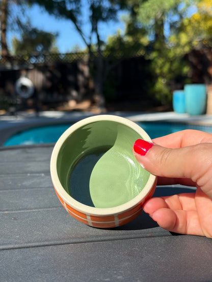 Small Cup - Green Fruit, Orange Checker
