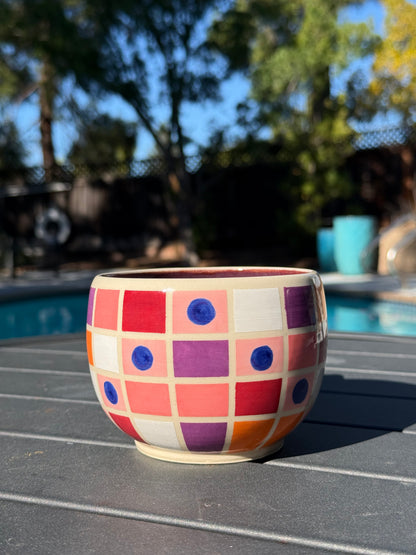 Checkered Fruit Bowl Mug, 2