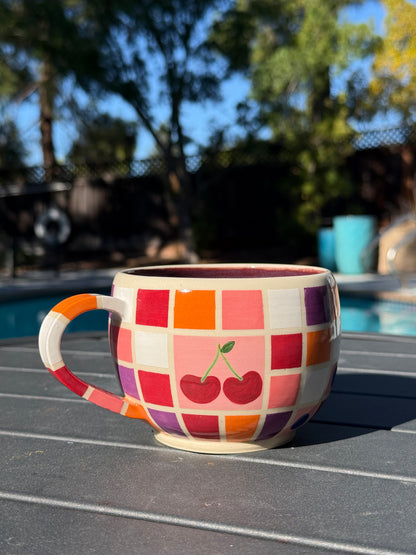 Checkered Fruit Bowl Mug, 2