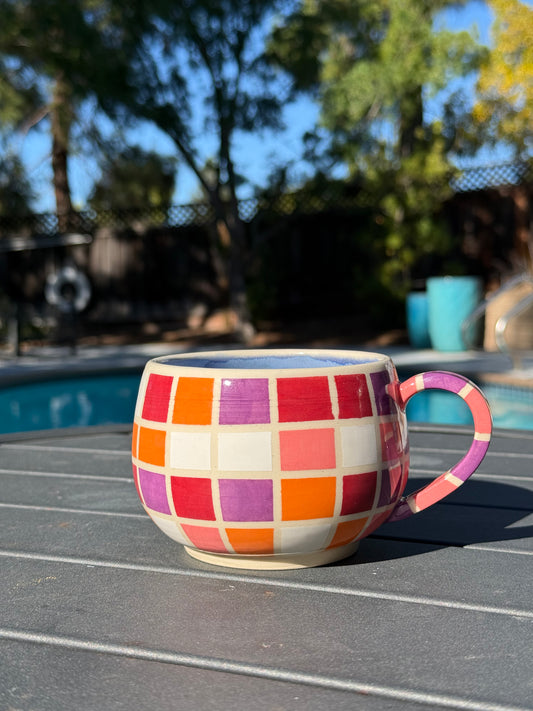 Checkered Bowl Mug