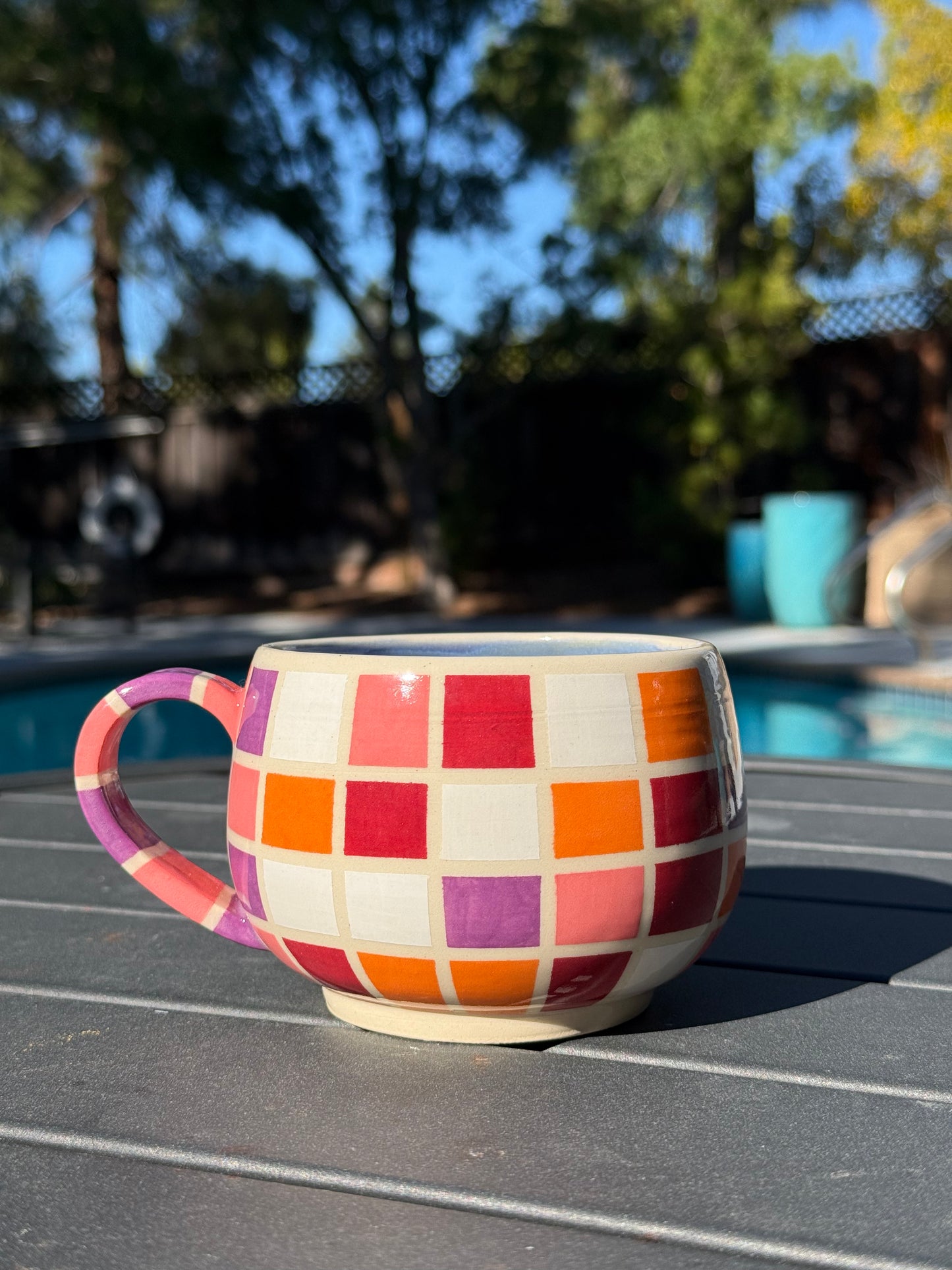 Checkered Bowl Mug