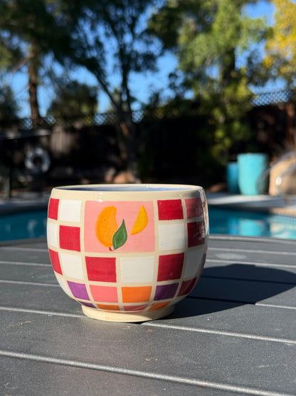 Checkered Fruit Bowl Mug, 1