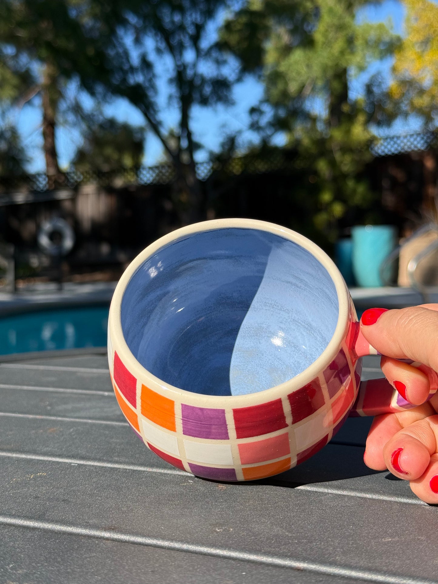 Checkered Bowl Mug