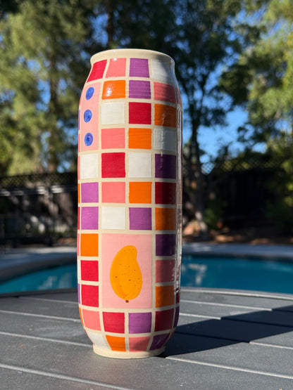 Tall Vase - Checkered Fruit (Second)